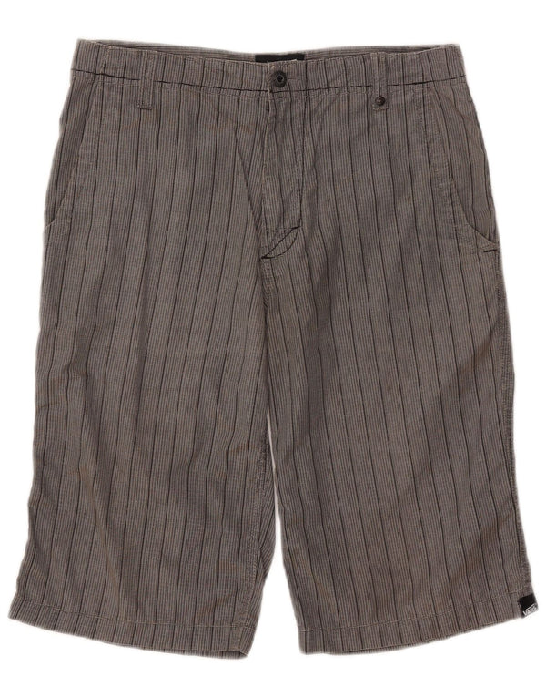 VANS Pantalones cortos chinos para niños 14-15 años XL W30 Algodón gris a rayas