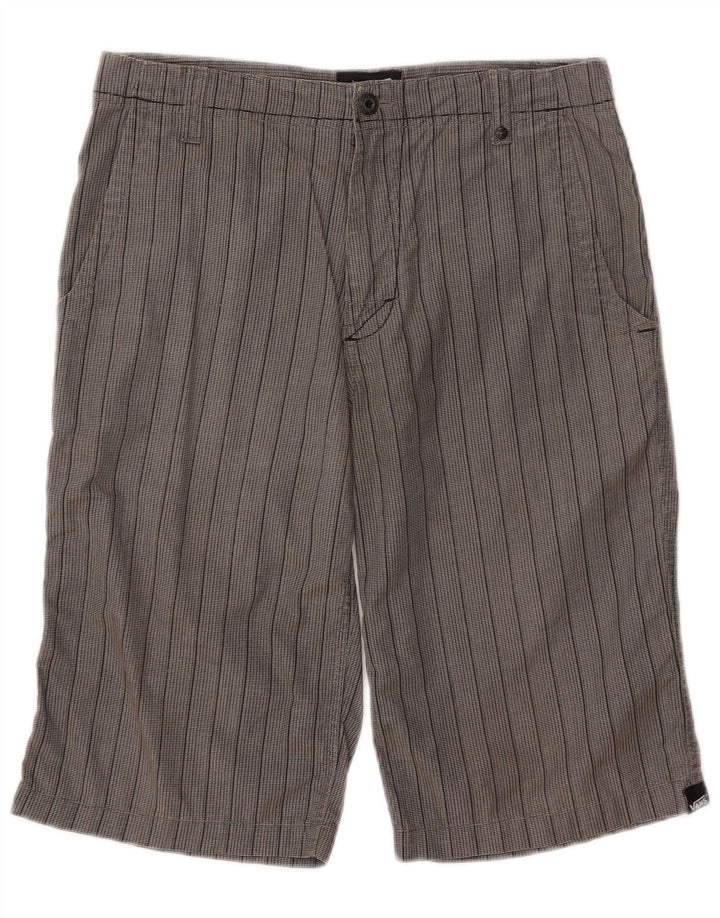 VANS Pantalones cortos chinos para niños 14-15 años XL W30 Algodón gris a rayas