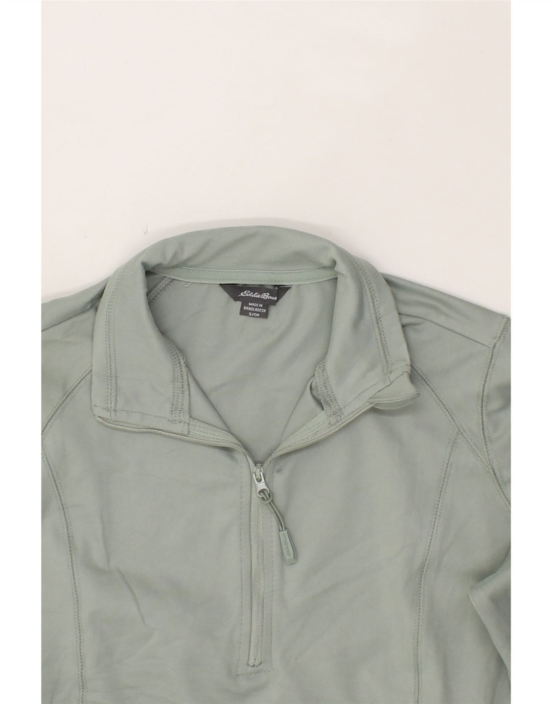EDDIE BAUER Womens Zip Neck Pullover Tracksuit Top UK 10 Small Green Vintage Eddie Bauer and Second-Hand Eddie Bauer from Messina Hembry 