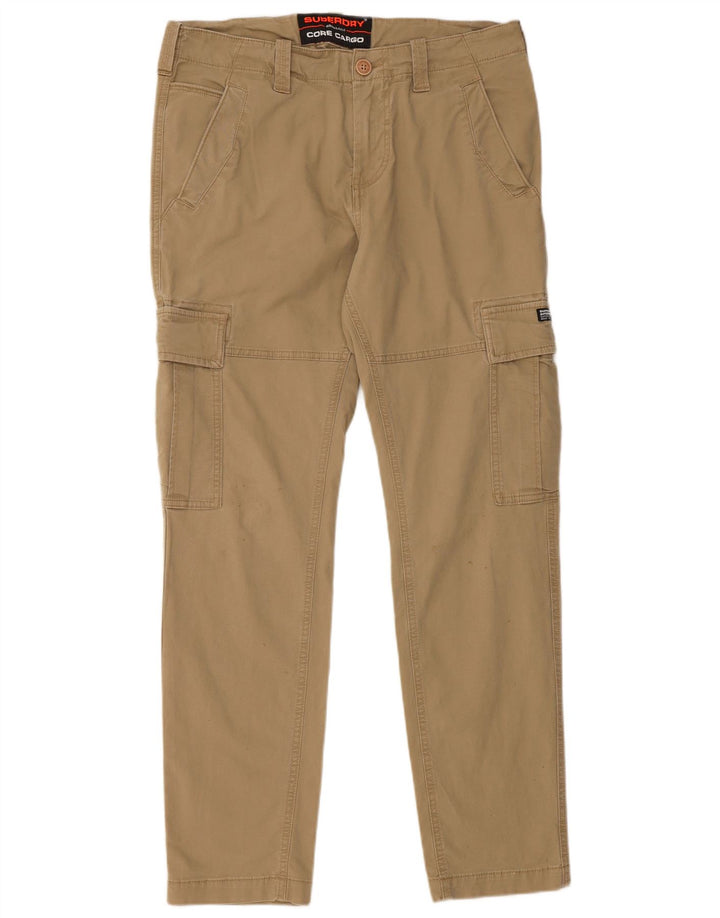 SUPERDRY Pantalón cargo ajustado para hombre W32 L32 Algodón beige