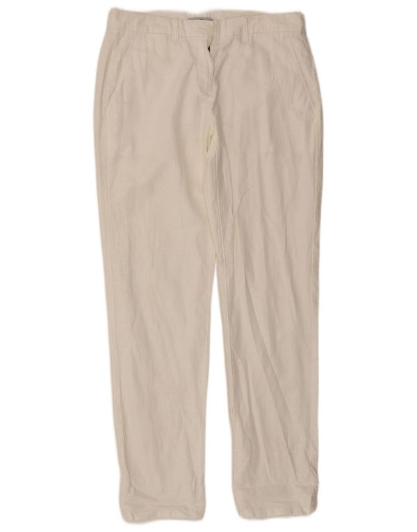 Gap Pantalones chinos ajustados para mujer UK 4 XS W30 L29 Lino blanco