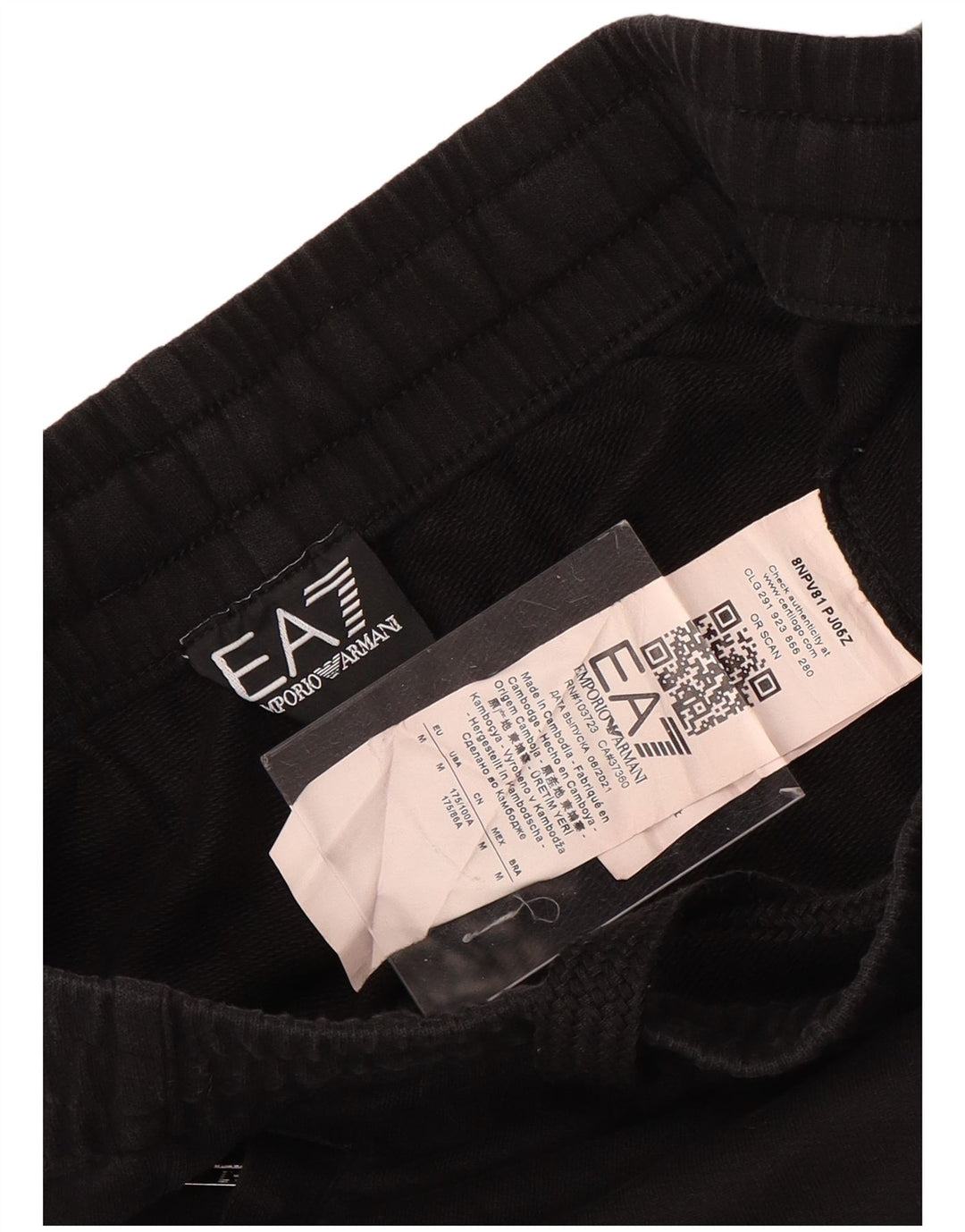 EMPORIO ARMANI Hombre Pantalones De Chándal Joggers Medium Negro Algodón