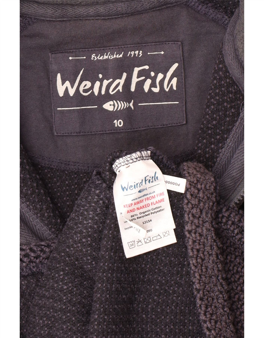 WEIRD FISH Chaqueta de chándal para mujer UK 10 Small Azul marino Algodón