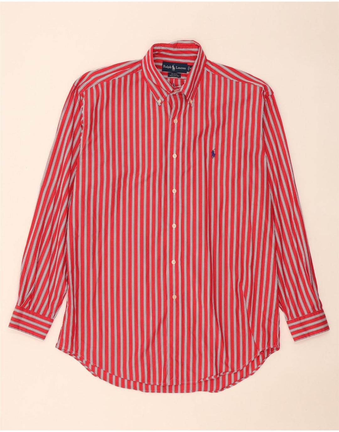 Ralph Lauren Camisa Blake para hombre de algodón a rayas rojas medianas