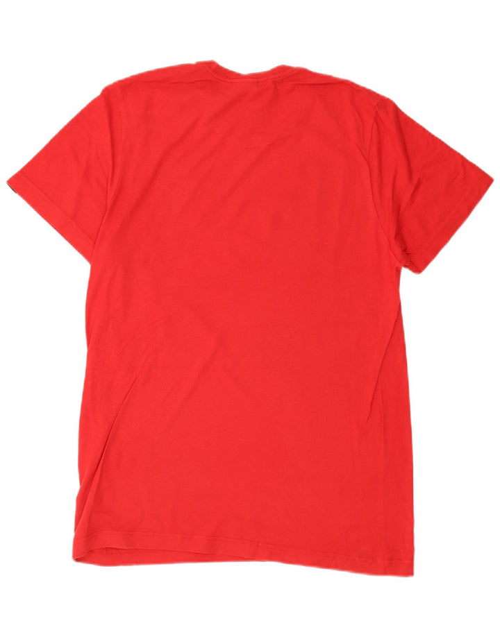 Adidas - Camiseta gráfica para hombre, talla pequeña, algodón rojo