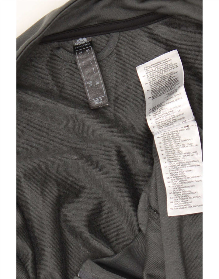 Adidas Mens Primegreen Chándal Top Chaqueta Grande Gris Poliéster