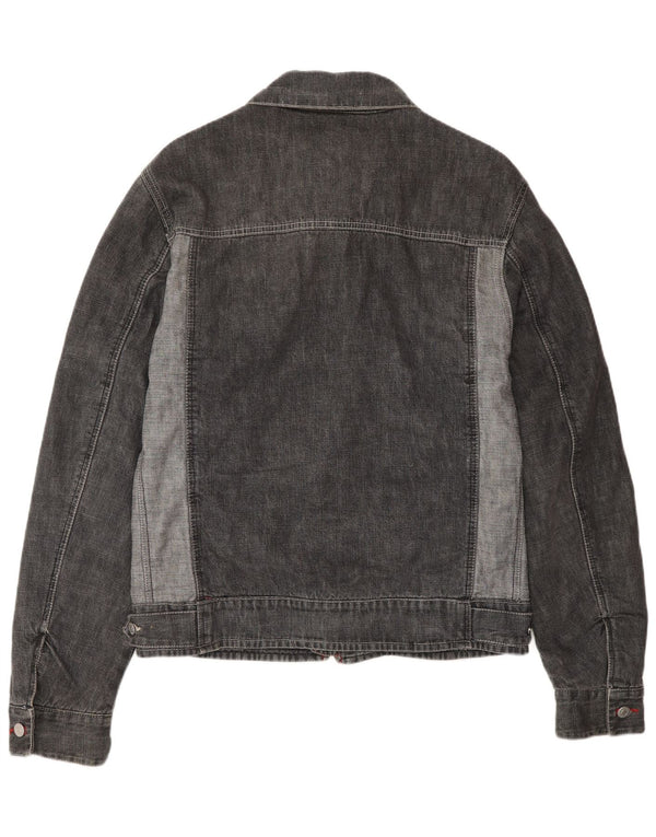 Energie Chaqueta vaquera para hombre UK 40 Large Gris Colorblock Algodón