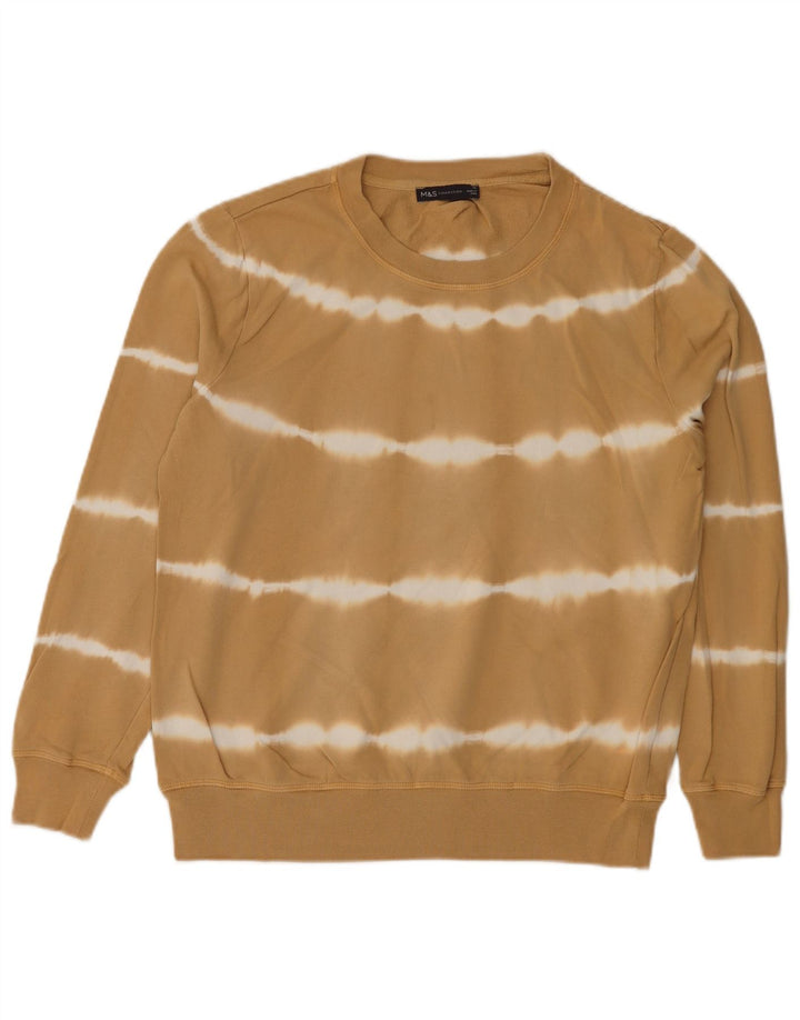 Marks & Spencer - Sudadera para mujer, talla 40, algodón a rayas, color beige medio