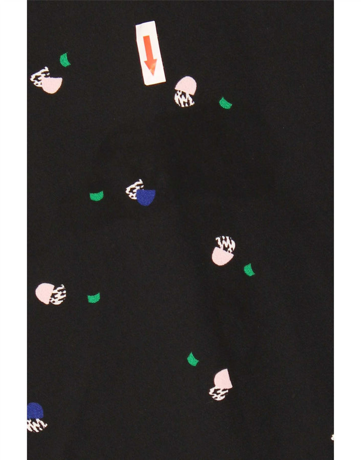 Marks & Spencer Vestido acampanado con estampado abstracto para mujer, talla 40, color negro