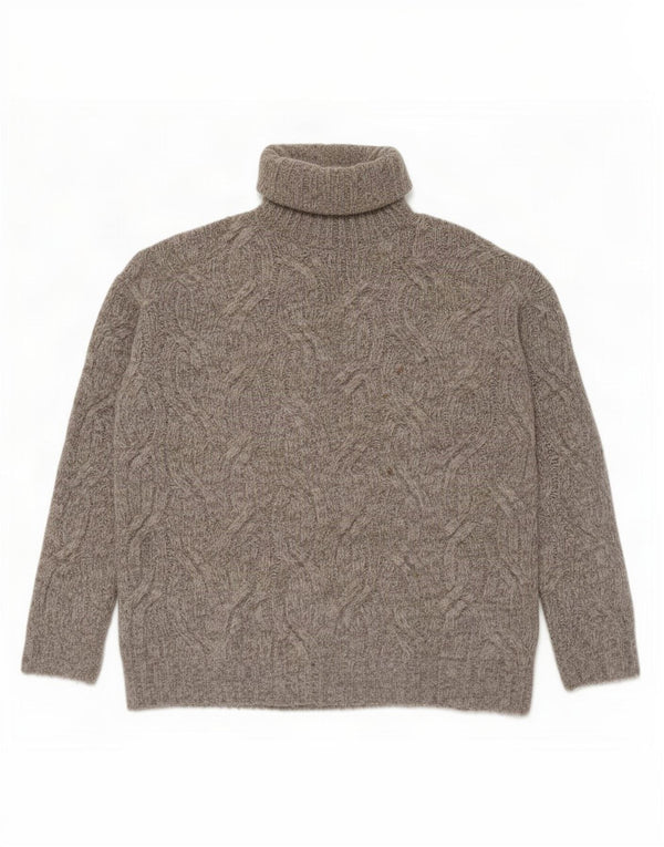 Marks & Spencer Suéter extragrande con cuello vuelto para mujer UK 10 Small Grey