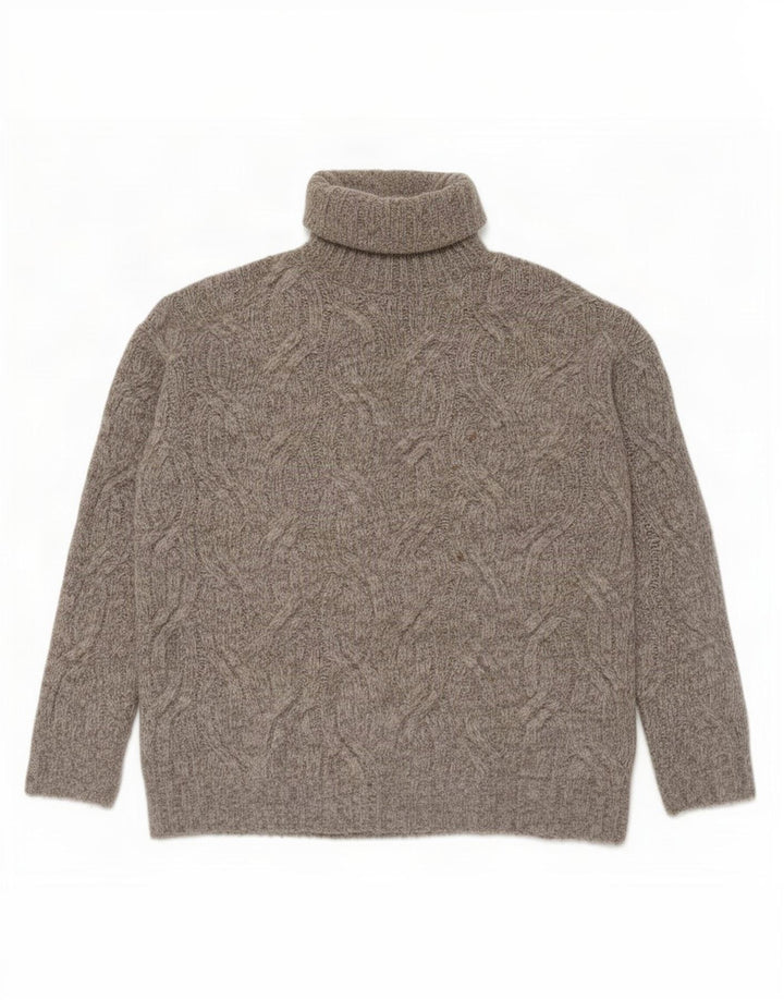 Marks & Spencer Suéter extragrande con cuello vuelto para mujer UK 10 Small Grey