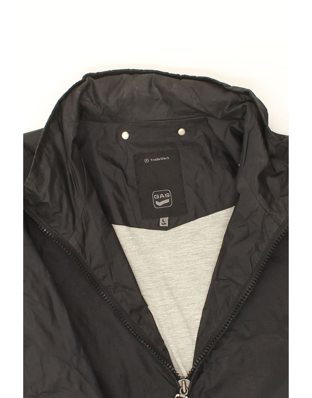GAS Mens Rain Jacket UK 40 Large Black Nylon Vintage Gas and Second-Hand Gas from Messina Hembry 