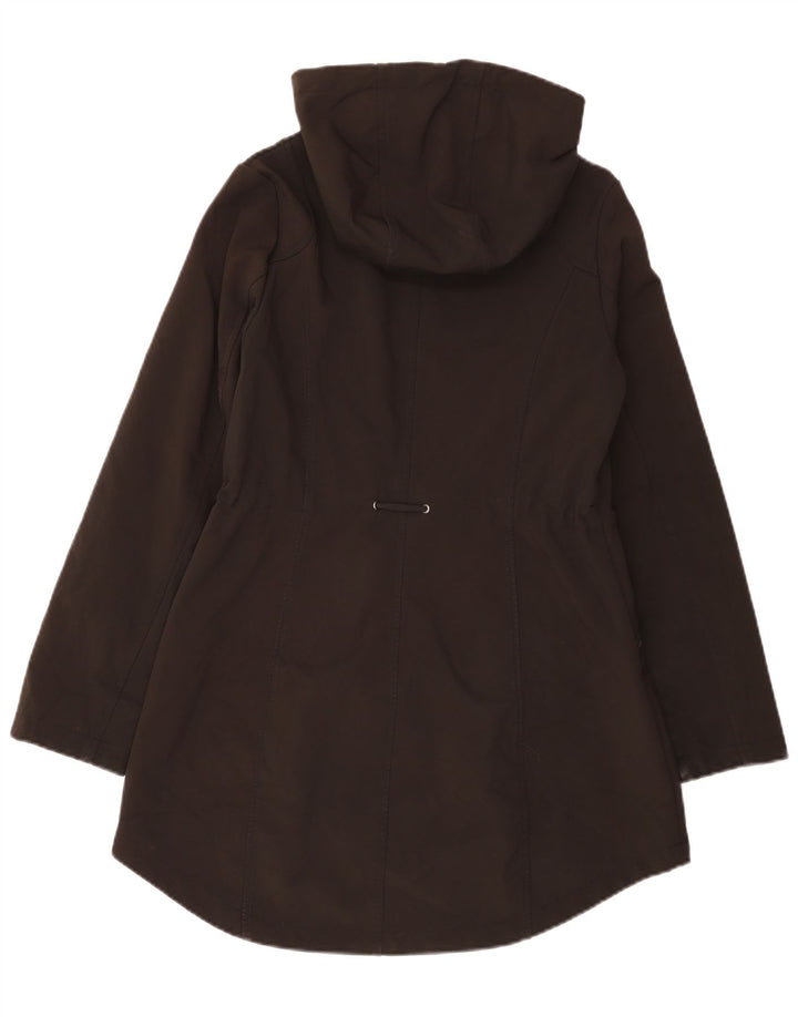 French Connection Abrigo cortavientos con capucha para mujer UK 40 Small Negro