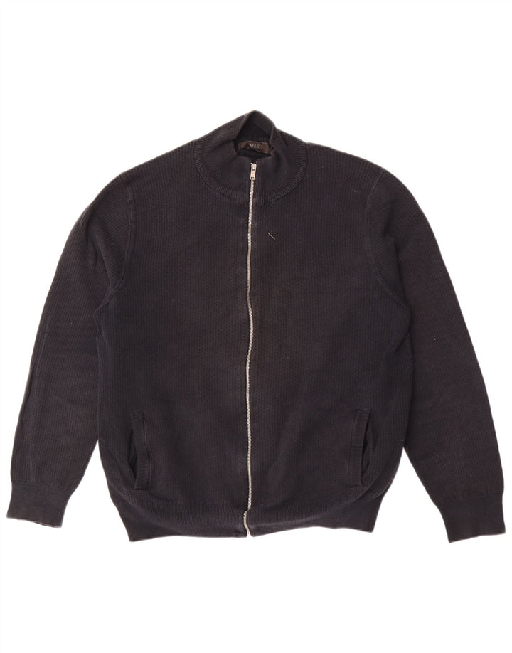 Marks & Spencer - Cárdigan para hombre, talla grande, algodón negro
