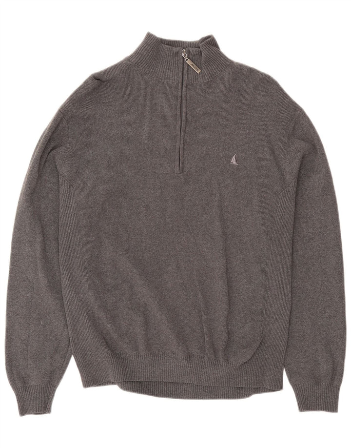 Musto Jersey De Cuello Con Cremallera Para Hombre De Algodón Gris Medio