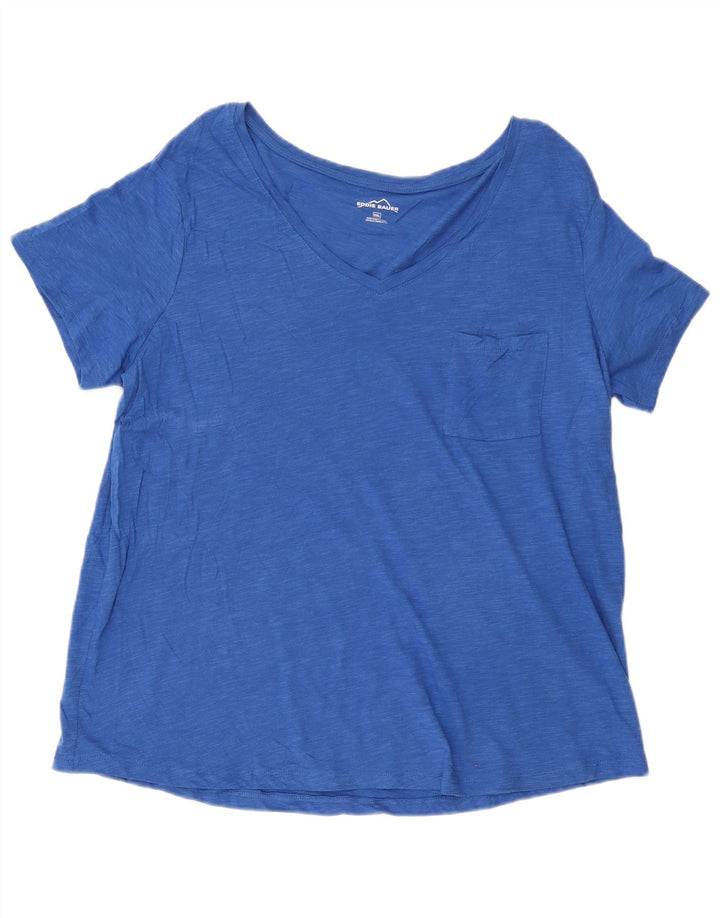 EDDIE BAUER Camiseta para mujer Top UK 20 2XL Algodón moteado azul
