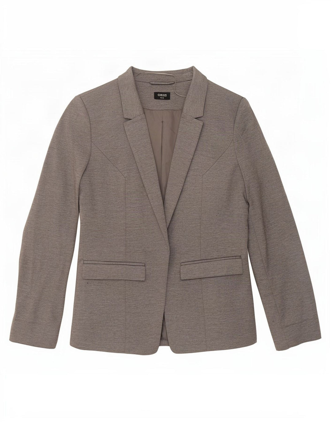 Chaqueta tipo blazer abierta para mujer Oasis UK 40 Poliéster gris medio