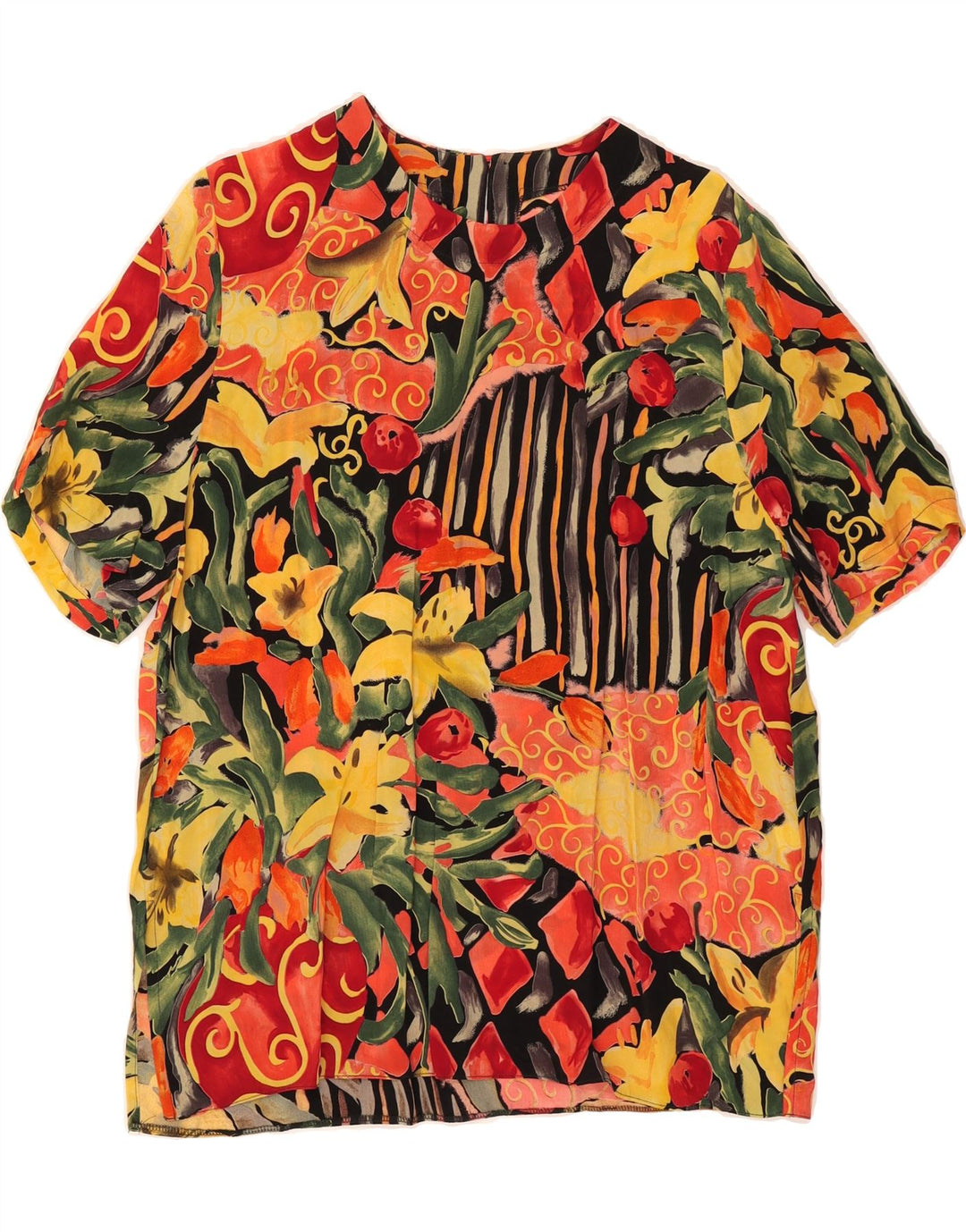 YOUR SIXTH SENSE Womens Blouse Top UK 14 Large Multicoloured Floral Vintage Your Sixth Sense and Second-Hand Your Sixth Sense from Messina Hembry 