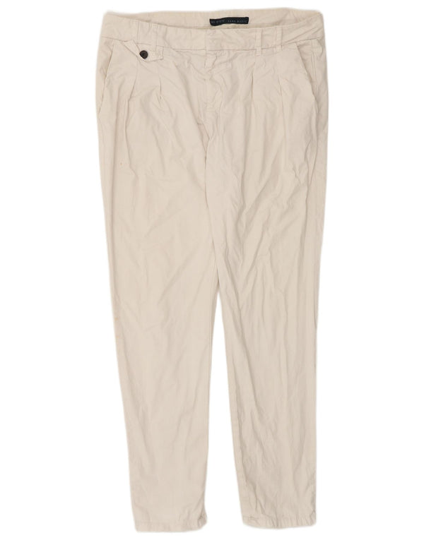 Zara Mujer Pantalón Chino Slim Medium W32 L30 Algodón Blanco