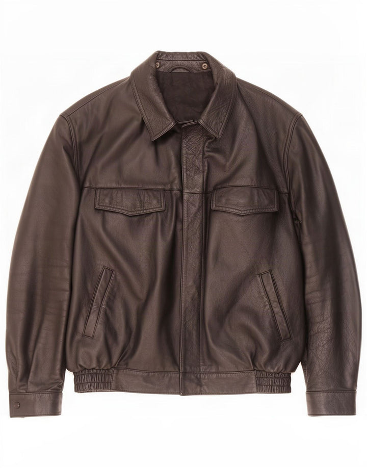 Stadler Chaqueta de cuero para hombre UK 44 2XL Negro