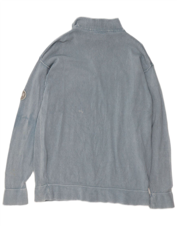 Murphy & Nye Jersey con cuello y cremallera para hombre XL Algodón azul