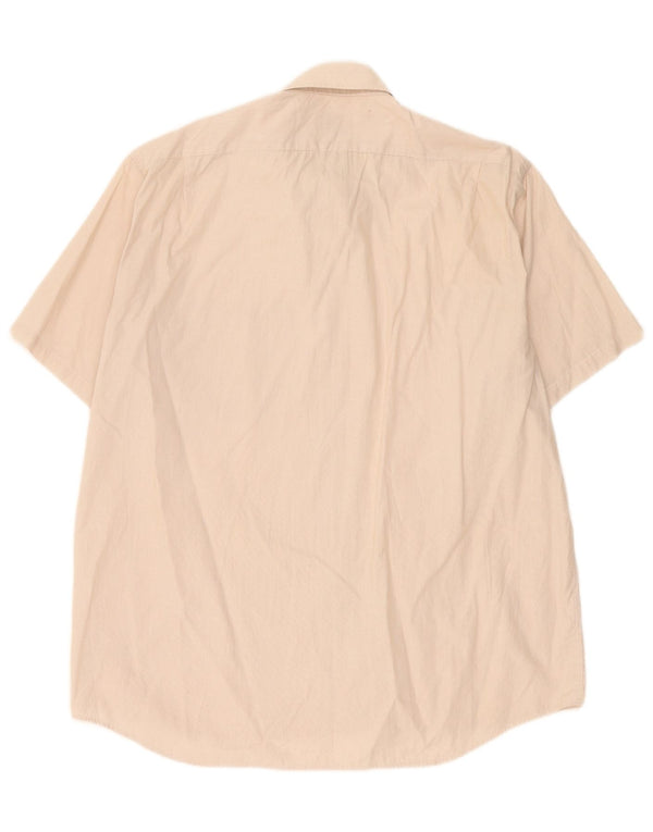 Camisa de manga corta para hombre Lacoste Talla 41 Algodón a rayas beige grande