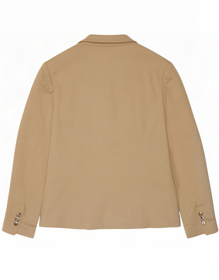 Zara Mujer Chaqueta Blazer De 1 Botón UK 40 XL Poliéster Moteado Beige