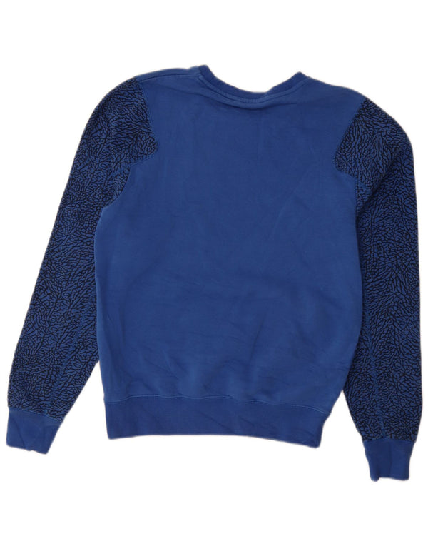 Jordan Hombre Sudadera Con Estampado Abstracto Jersey Pequeño De Algodón Azul
