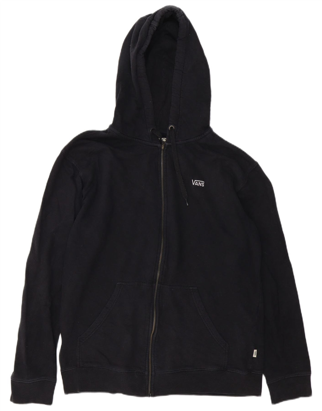 Vans - Sudadera con capucha y cremallera para hombre, talla grande, algodón negro