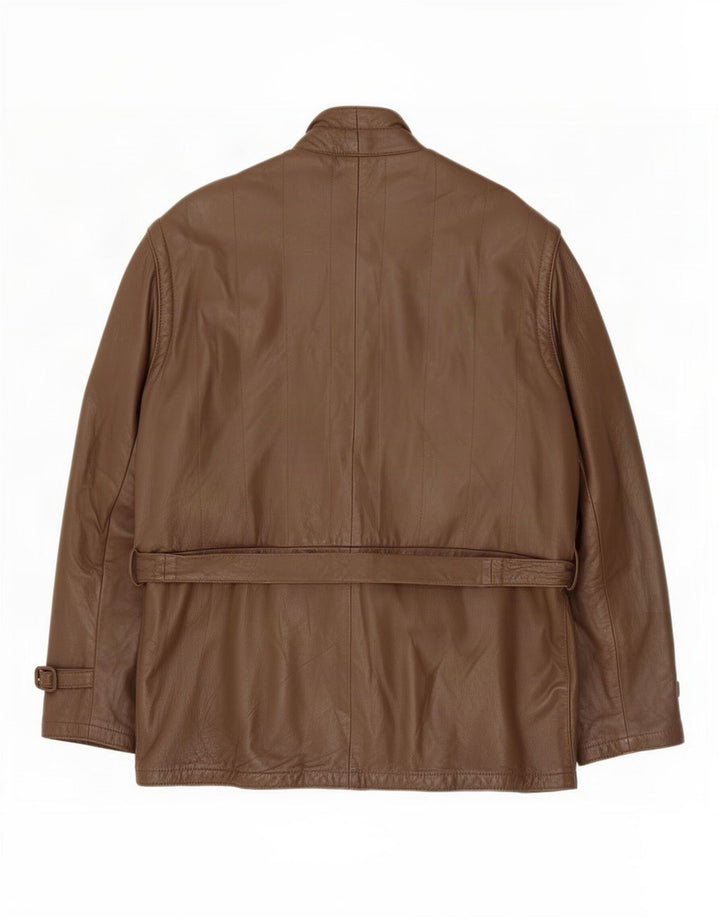 Vintage hombres chaqueta de cuero Reino Unido 40 marrón grande