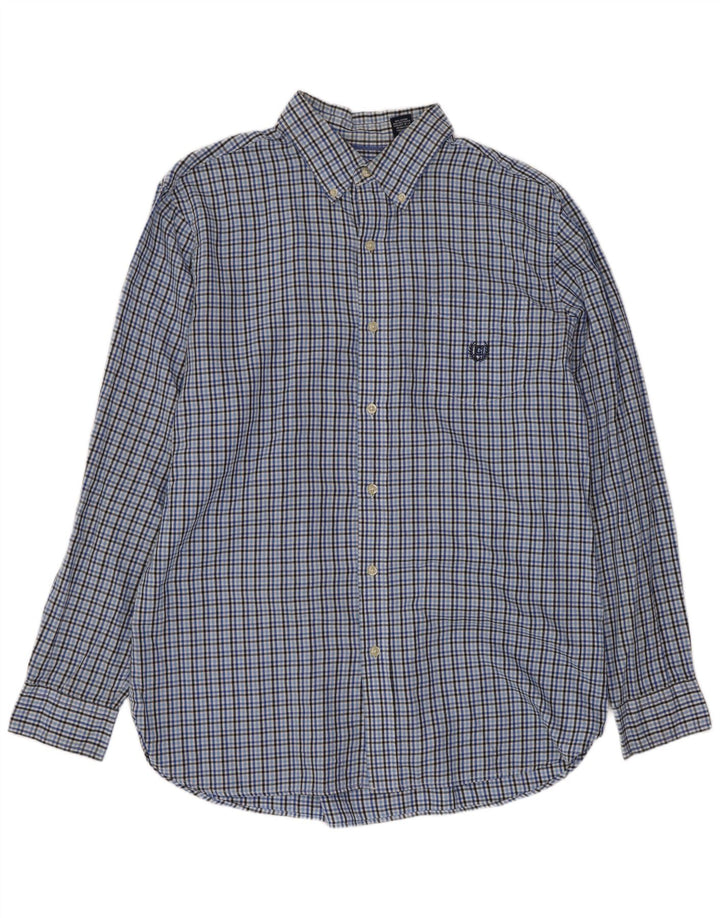 Chaps Camisa para hombre de algodón a cuadros azules grandes