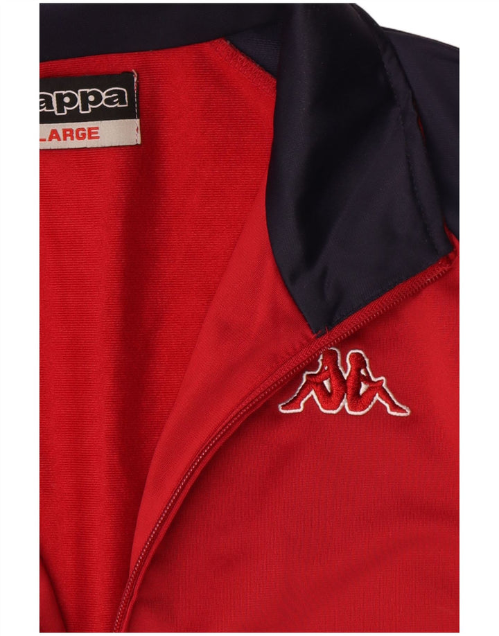 Kappa Hombre Chándal Top Chaqueta Grande Rojo Colorblock Poliéster