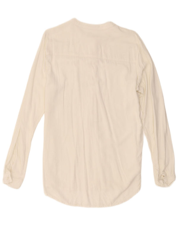 Dack's Camisa tipo jersey larga para mujer UK 46 Large Off White Rayon