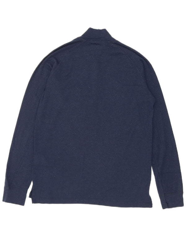 Jersey tipo jersey con cuello y cremallera para hombre de Mountain Warehouse, talla grande, azul marino, deportivo