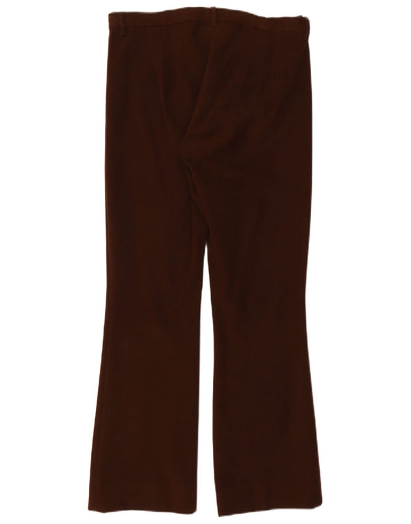 Max Mara Pantalones de traje con corte de bota para mujer UK 14 Large W32 L29 Algodón marrón