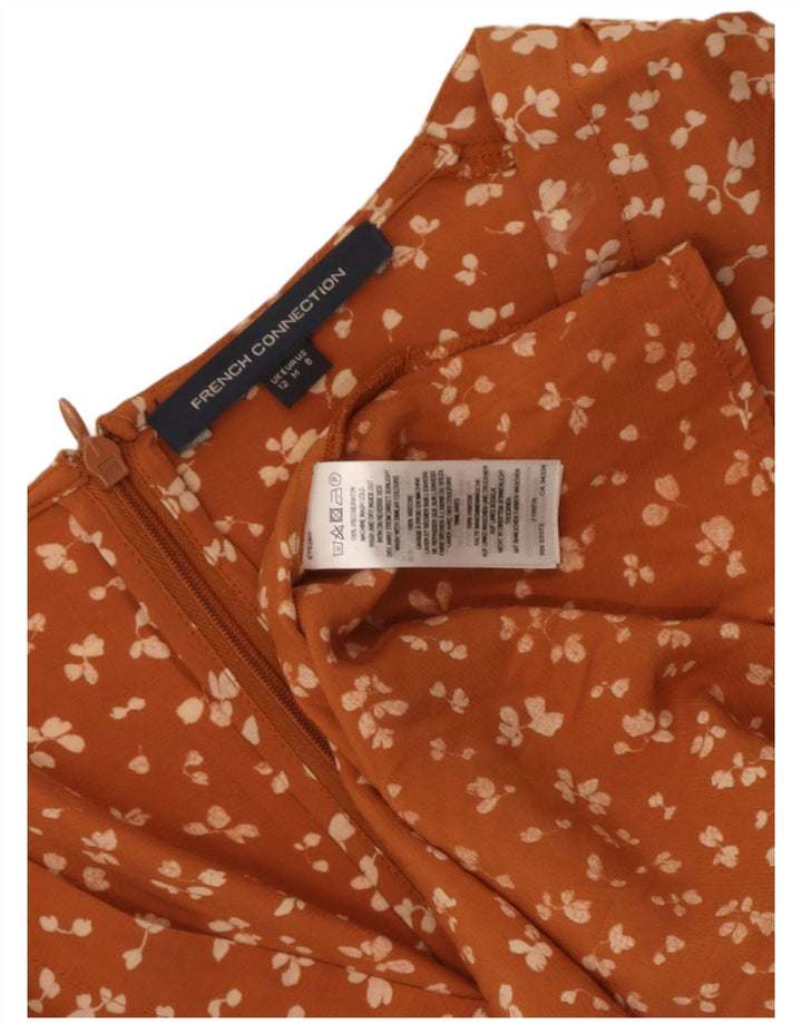 French Connection Vestido de verano para mujer UK 40 Viscosa floral naranja medio