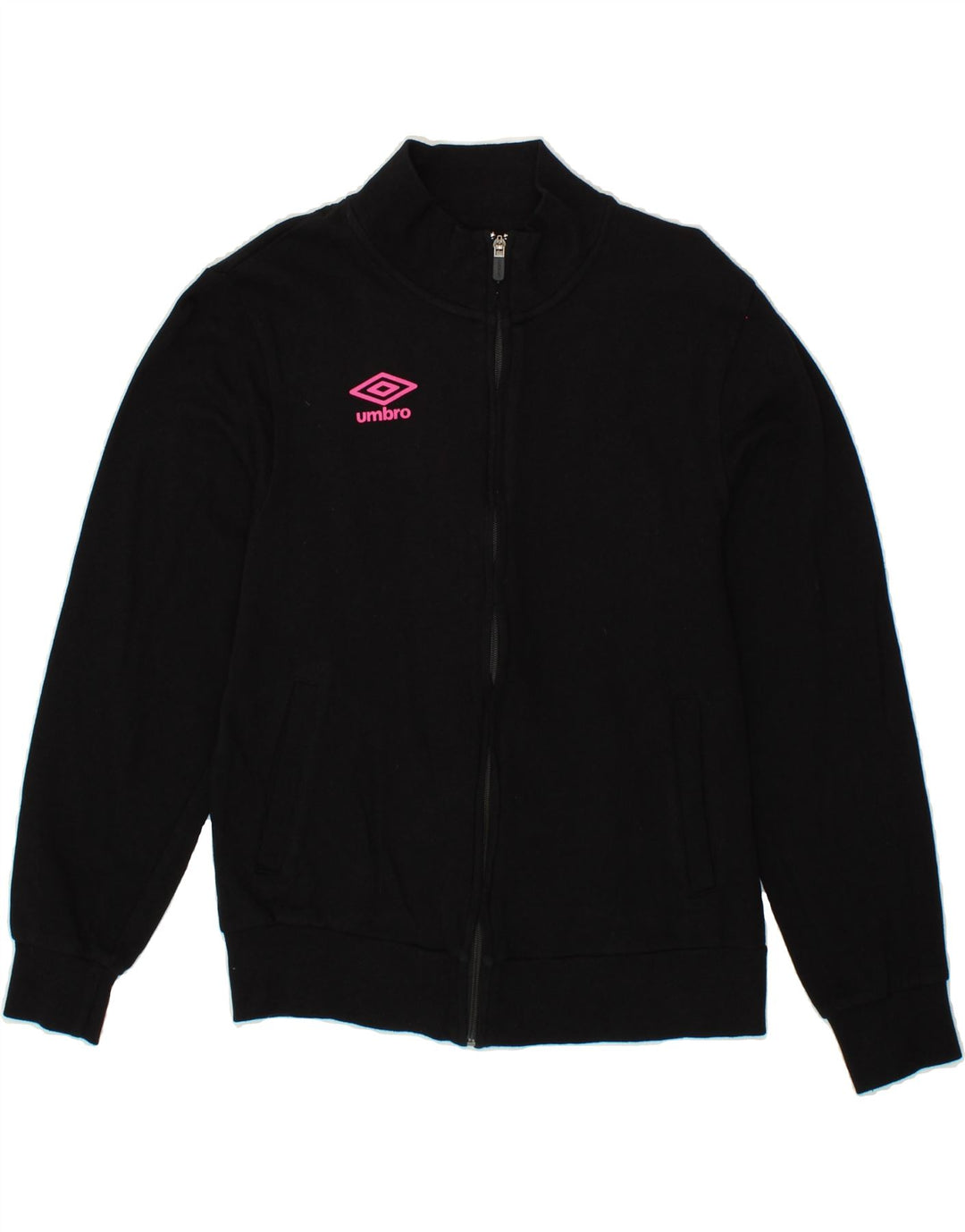 UMBRO Womens Graphic Tracksuit Top Jacket UK 14 Large Black Cotton Vintage Umbro and Second-Hand Umbro from Messina Hembry 
