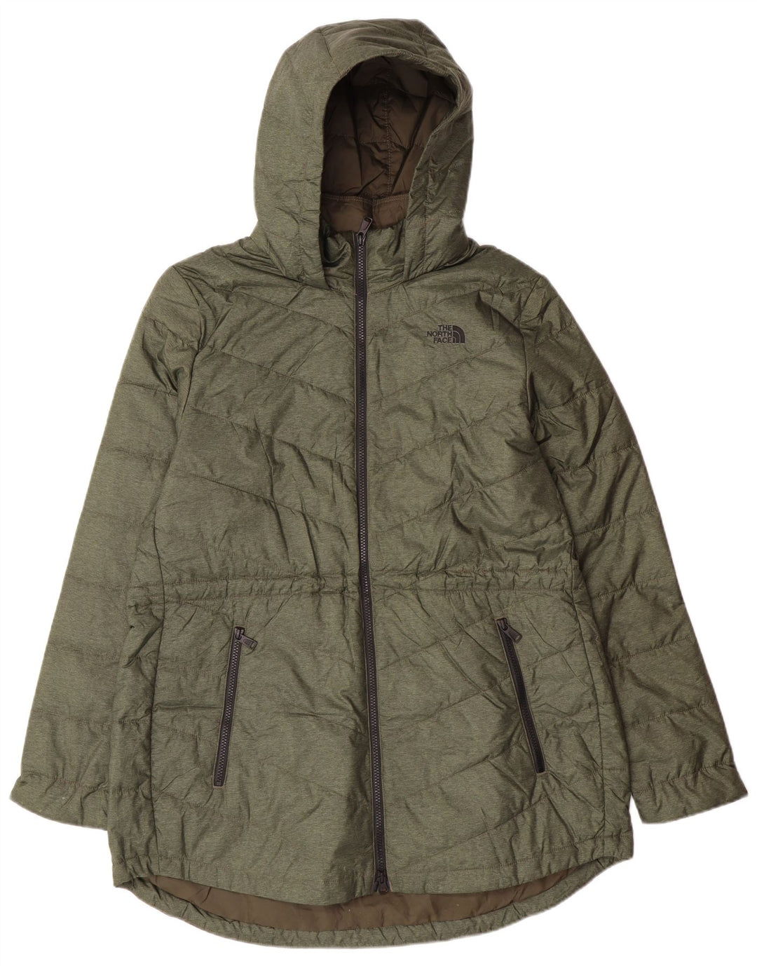The North Face Abrigo acolchado con capucha para mujer UK 18 XL Caqui Poliéster Moderno