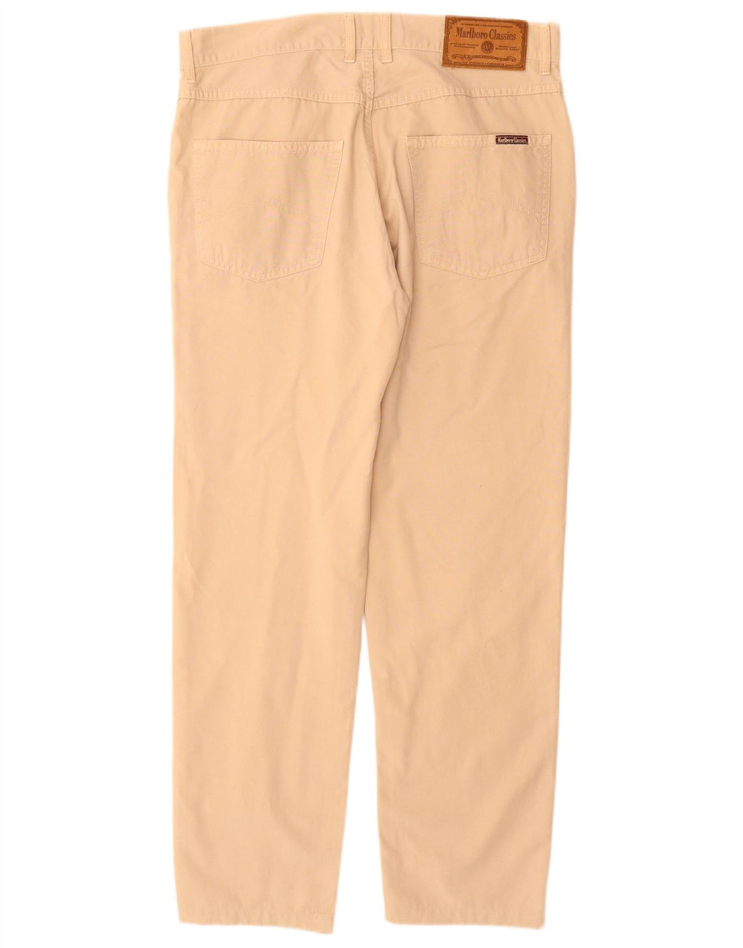 MARLBORO CLASSICS Pantalones casuales rectos para hombre W34 L30 Algodón beige