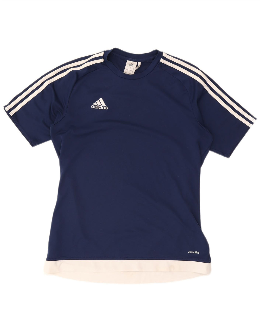 Camiseta ADIDAS Climalite para hombre Top medio azul marino color block poliéster