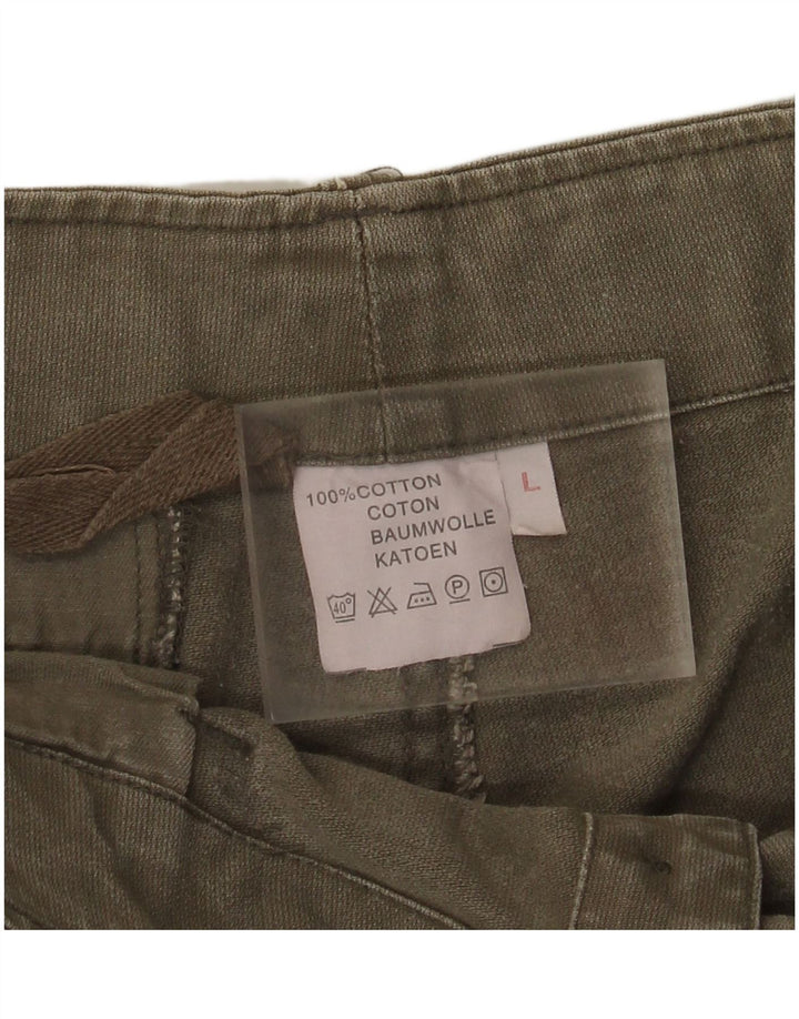 Vintage hombres cargo pantalones cortos grandes W34 algodón caqui