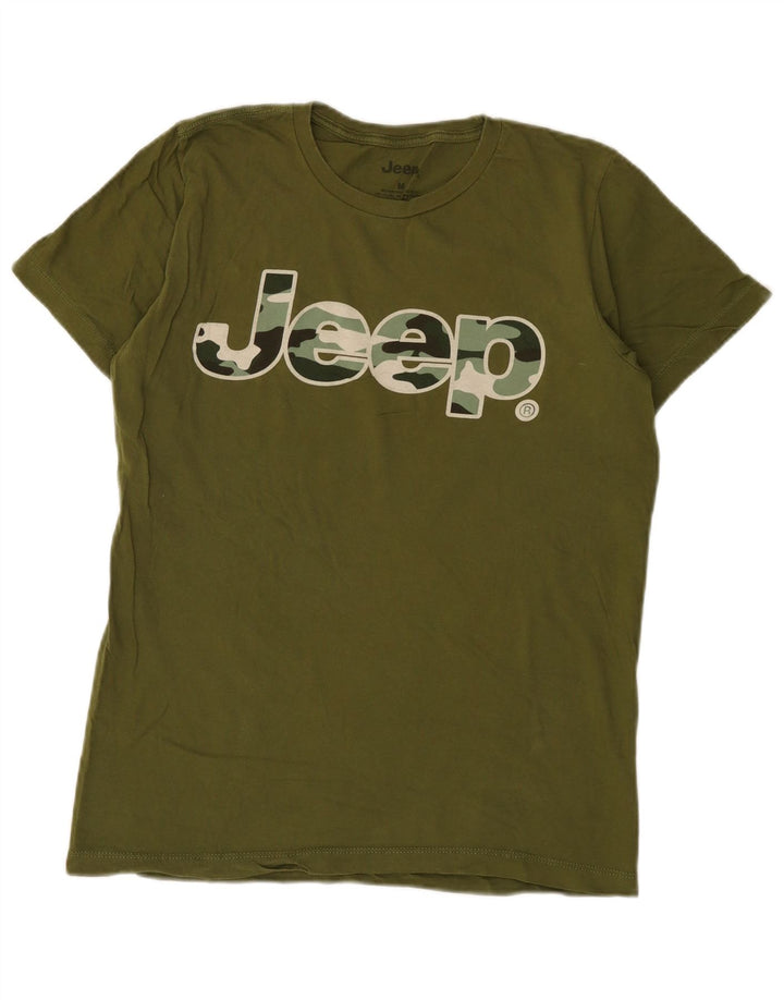 Jeep Camiseta con gráfico regular para hombre Top Algodón verde medio
