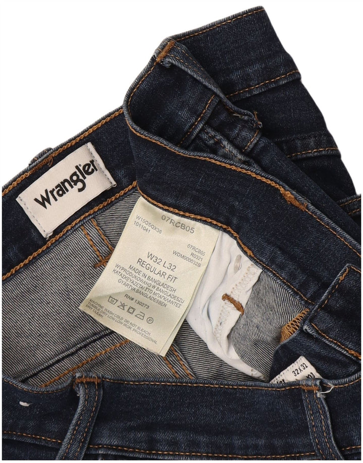 Wrangler Vaqueros rectos de corte regular para hombre W32 L32 Algodón azul marino