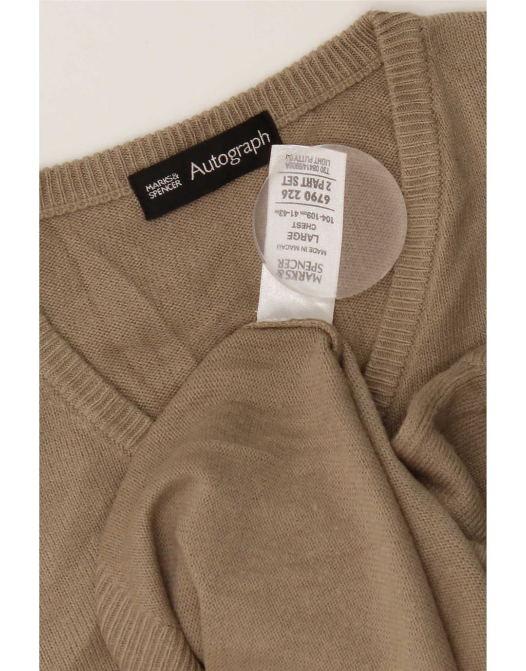 Marks & Spencer - Camiseta sin mangas para hombre, talla grande, acrílico beige