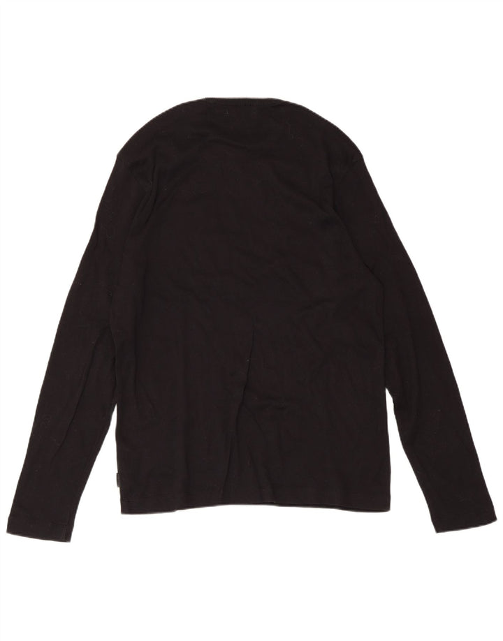 Calvin Klein Jersey de cuello redondo para hombre, suéter de algodón negro mediano