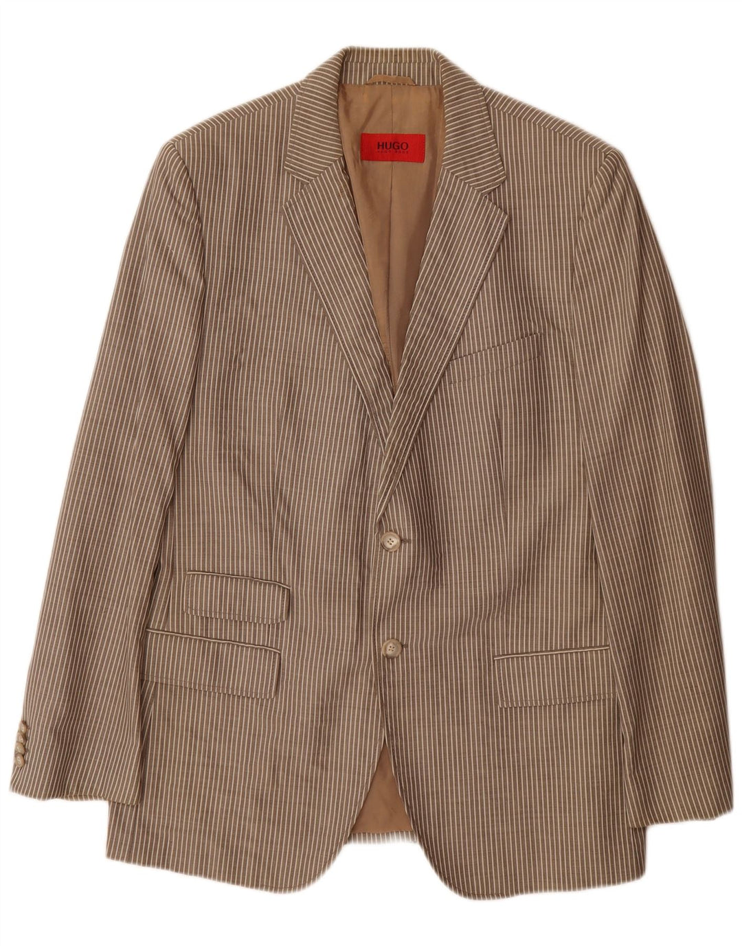Hugo Boss Chaqueta tipo blazer de 2 botones para hombre EU 54 2XL Lana virgen gris a rayas