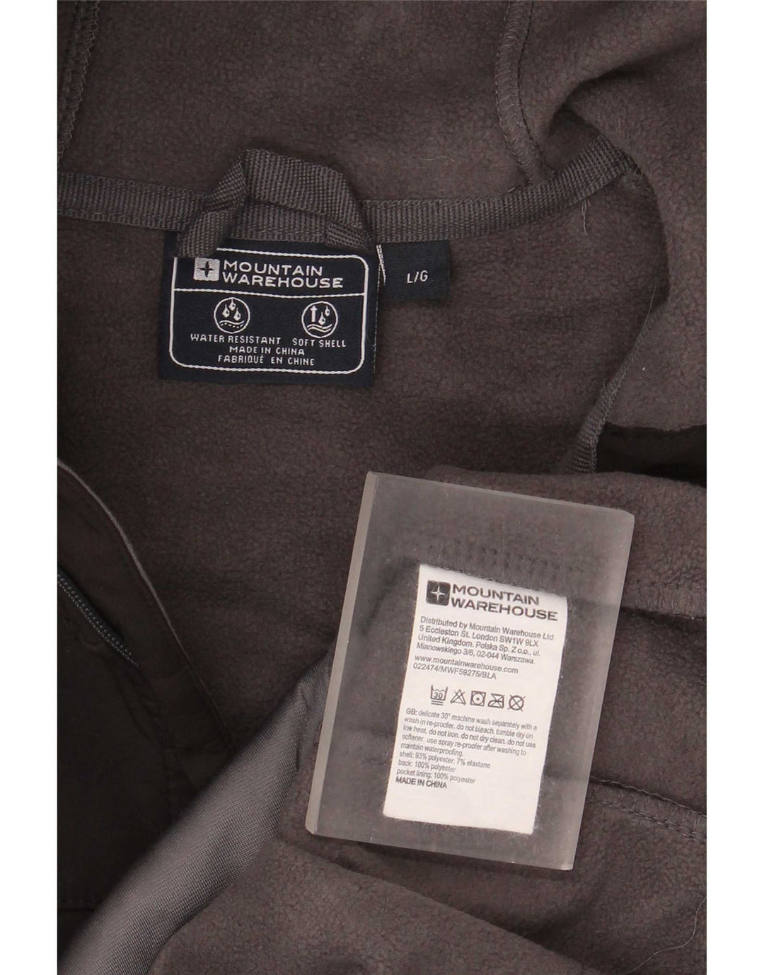 Mountain Warehouse Chaqueta cortavientos con capucha para hombre, talla 40, color negro