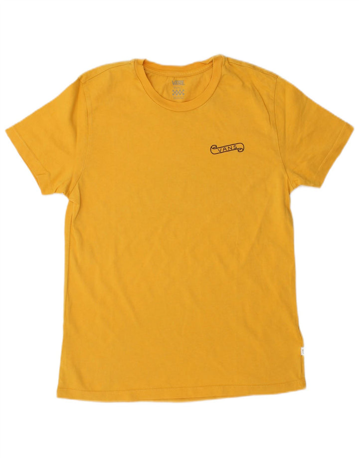 VANS Camiseta gráfica para mujer Top UK 10 Small Yellow Cotton