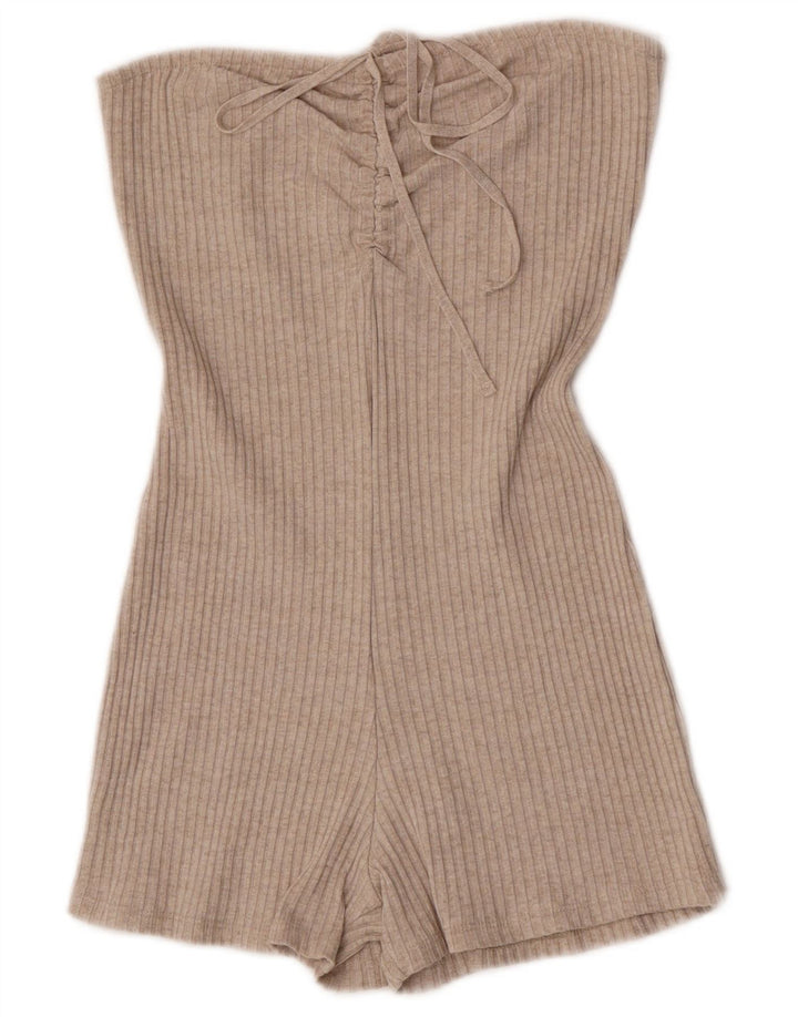 Zara Mujer Mono Corto Sin Tirantes UK 44 Large Beige