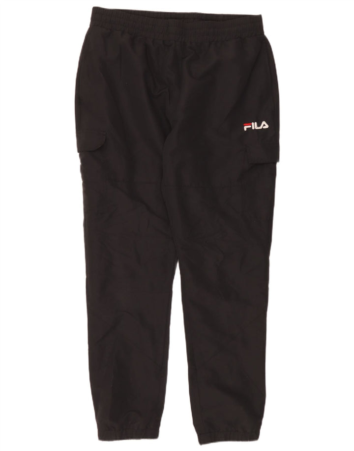 Fila Hombre Cargo Chándal Pantalones Joggers Grande Poliéster Negro